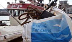 Peterhead fishing boat Amity II landing litter in her home port. Photo Karen Murray