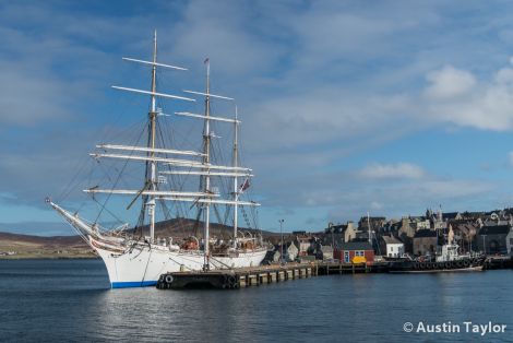 Statsraad Lehmkuhl during her brief visit to Lerwick on Friday. Photo Austin Taylor