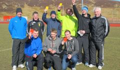 New referees, tutor and examiners (back row, from left to right): Steven Goodlad – tutor; George Ross – Aberdeen & District Referees president; Christopher Halcrow, Steven Jarmson, Danny Peterson; Sandy Roy – examiner. Front row (from left to right): Thorfinn Craigie, Ali Scott, Matthew Saunders – Photo: Steven Goodlad.