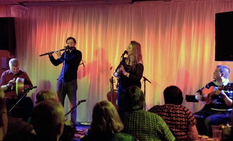 Niamh Ni Charra and her band at the Legion. Photo Olivia Abbott