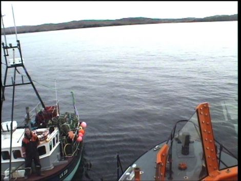 Ivy Leaf being towed in on Saturday morning. Photo RNLI