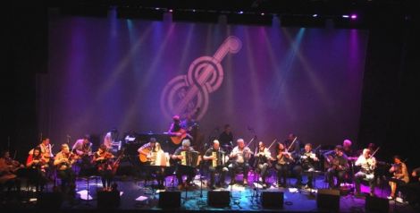 The full Orkney/Shetland Isles Gathering takes the stage at Mareel. Photo Davie Gardner