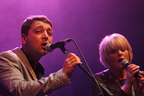 Lewie Peterson and Freda Leask's duet set the evening off. Lewie's newly unveiled vocal prowess was one of the surprise elements of the evening. Photo Davie Gardner