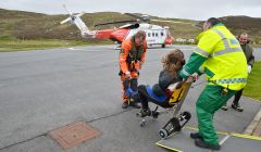 The helicopter landed the girl at the Clickimin landing site at 3.15pm.