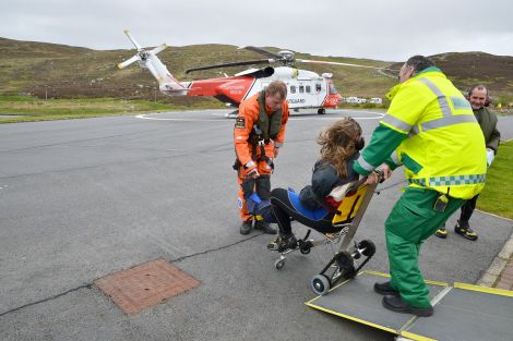 The helicopter landed the girl at the Clickimin landing site at 3.15pm.