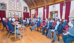 A healthy turnout of all political persuasions attended the event at Lerwick Town Hall. Photo Austin Taylor