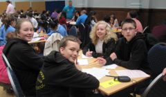 Anderson High School pupils Louise Cluness, Fyntan Shaw, Lois Ross and Jack Tait (from left to right) at the final of the 2013 UK Mathematical Trust’s Junior Team Maths Challenge - Photo: Graham Dorrat