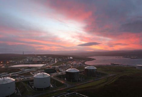 A new dawn for Sullom Voe oil terminal. Photo BP