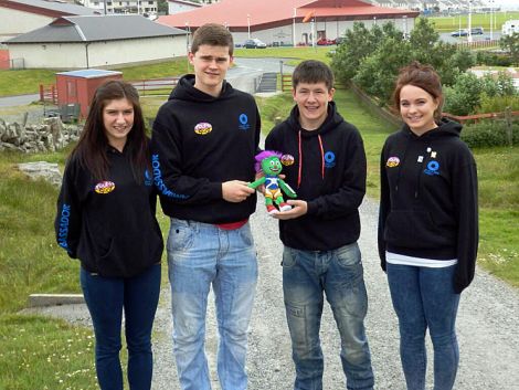 Young Scot Shetland Youth Legacy Ambassadors Lauren Odie, Sam Maver, Luke Smith and Holly King - Photo: SIC Youth Services