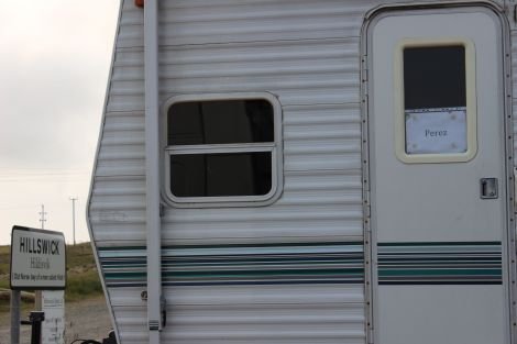 He's back. Jimmy Perez' caravan ready for actor Douglas Henshall who starts investigating his latest Shetland murder on Tuesday morning. Photo Shetnews