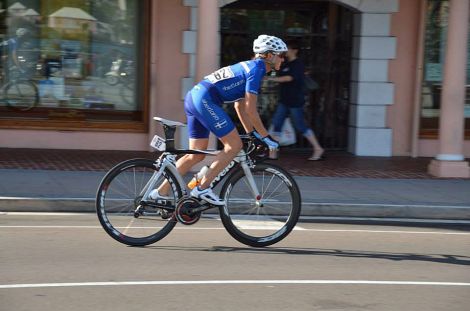 Christine Mclean at Thursday's town centre criterium.