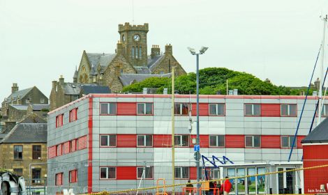 The floatel Kalmar in Lerwick town centre - Photo: Ian Leask