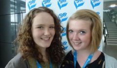 Newly elected Shetland MSYP Kaylee Mouat and former MSYP Emily Shaw.