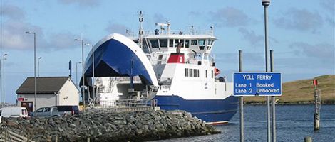 The ferry terminal at Toft, where queues were reported on Monday morning on the the first day of the new ferries timetable.