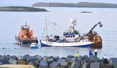 The Prospect ran aground while leaving Lerwick harbour - all photos: Malcolm Younger