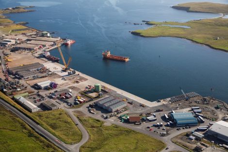 An aerial view of Greenhead Base with the Berth 7 under construction on the right hand side - Photo: John Coutts