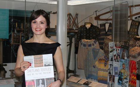 Sarah Laurenson with her new book - Photos: Hans J Marter/ShetNews