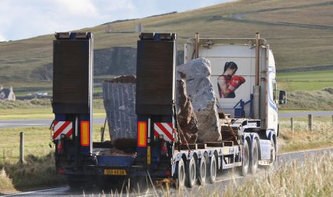 No more vehicles this size will be allowed on the south mainland road from Saturday. Photo Ronnie Robertson