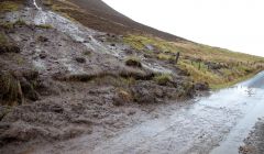 Sunday morning's mudslide at Wester Quarff briefly blocked off 18 properties. Photo ShetNews