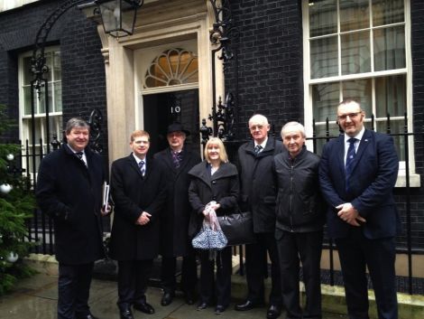 Alistair Carmichael with last December's delegation to Downing Street to meet chief treasury secretary Danny Alexander.