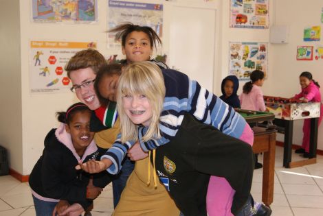 AHS pupil Megan Keppie volunteering in South Africa last year.