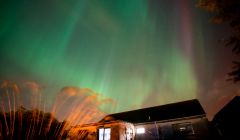 A photo of the aurora borealis taken by local photographer Austin Taylor on 9 October last year.