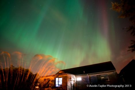 A photo of the aurora borealis taken by local photographer Austin Taylor on 9 October last year.