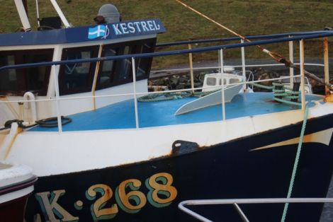 The Kestrel back alongside Collafirth pier.