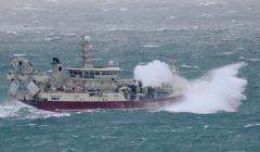 The Altaire braved the winds to head out to sea on Monday. Photo: Ian Leask