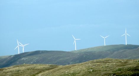 Turbines at Burradale. 18 businesses want to build a much larger wind farm in Yell and Unst. Photo: Hans Marter/Shetnews.