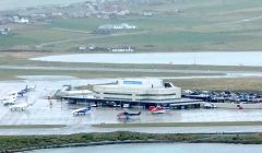 A busy Sumburgh airport.