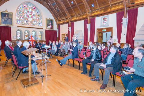 Former chancellor and head of the Better Together campaign addressed an audience at Lerwick Town Hall in June last year. Photo Austin taylor