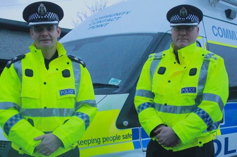 Newly appointed chief inspector Eddie Graham (right) and inspector Lindsay Tulloch - Photo: Hans J Marter/ShetNews