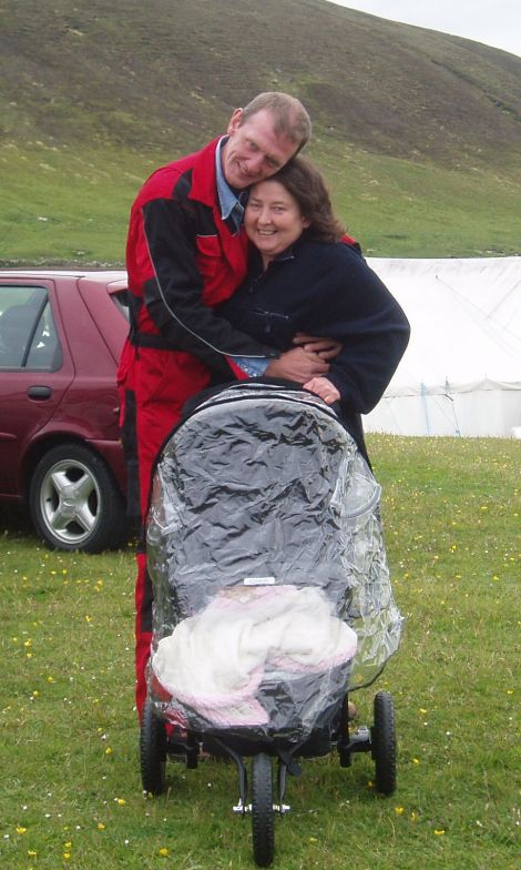 Marie with her husband Nils Smith, who is forking out more than £2,000 a year travelling to work on Unst and back. Photo Joe Hallam