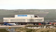 The ambulance arriving at Sumburgh airport on Tuesday morning - Photo: ShetNews