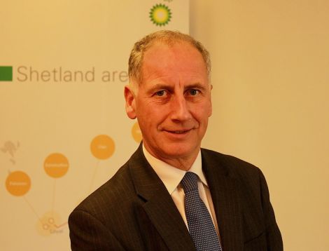 BP's North Sea regional president Trevor Garlick in Shetland on Thursday to announce a major jobs boost.