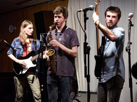 Troppo Funk back on stage together. From left: Joe Watt, Norman Willmore and Hayden Hook. Photo: Chris Brown