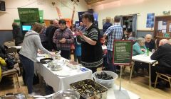 A s.eafood tasting at the Cullivoe Hall as part of So Much to Sea