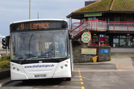 Plans to sell the ground floor of the Viking bus station building have been held up by lawyers. Photo Shetnews