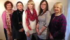 Contemporary textile students (from left to right) Alvis Gill-Merrall, Connie Flynn, Rebecca Richardson, Robyn Inkster and Anne Eunson - Photos: Shetland College UHI