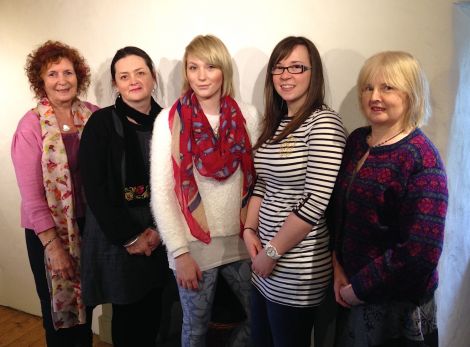 Contemporary textile students (from left to right) Alvis Gill-Merrall, Connie Flynn, Rebecca Richardson, Robyn Inkster and Anne Eunson - Photos: Shetland College UHI