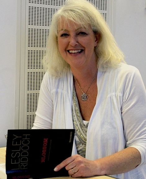 Lesley Riddoch signing her book at the Shetland Museum and Archives on Tuesday evening - Photo: ShetNews