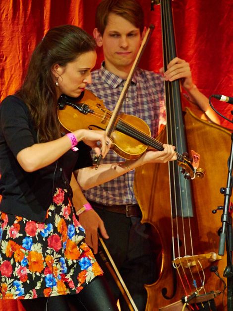 Fiddler Brittany Haas and double bassist Paul Kowert provided 'possibly the highlight of the night' for our reviewer. Photo: Chris Brown