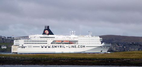 The Norröna on one of its increasingly rare visits to Lerwick, as part of a mini cruise, in 2012. Photo: John Bateson