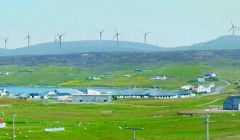 The view of the original Viking Energy wind farm proposal looking east towards Aith. Some of these turbines have now been removed. Image Viking Energy