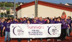 The relay kicked off with the cancer survivors' lap of honour - Photo: Hans J Marter/ShetNews