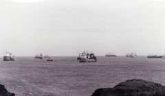 East European klondykers off LK harbour in 1993 - Photo: Hans J Marter