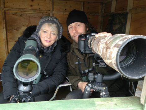 Alison Steadman with Shetland Nature supremo Brydon Thomason - Photo: Courtesy of Shetland Nature