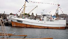 The restored fishing boat Nybakk in Lerwick on an earlier visit to the isles. Photo Kari Midtgård Råsberg