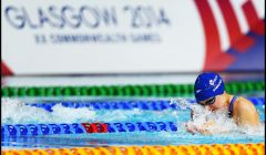 Andrea Strachan swimming in heat 3 during the qualifications for semi-finals on Thursday morning - Photo: Ian MacNicol